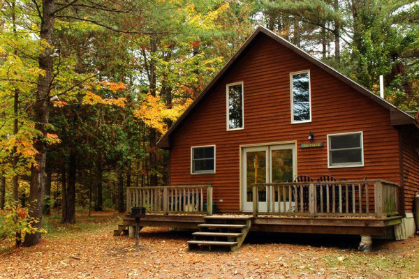 wilderness cabin exterior fall