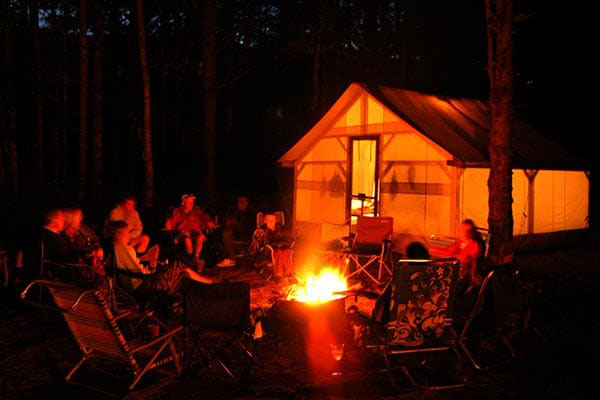 Kennebec River campground cabin tent