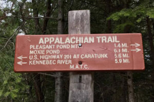 Appalachian Trail sign Pleasant Pond