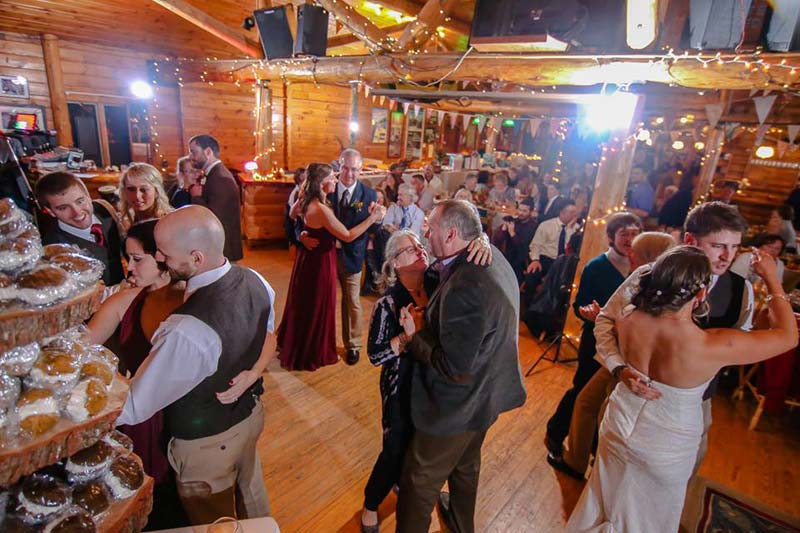 Rustic Maine wedding at Northern Outdoors - reception dancing