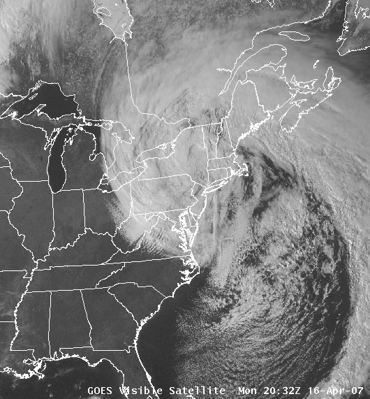 Image credit: The University of Wisconsin CIMSS Satellite Blog,  Nor'easter of 2007.