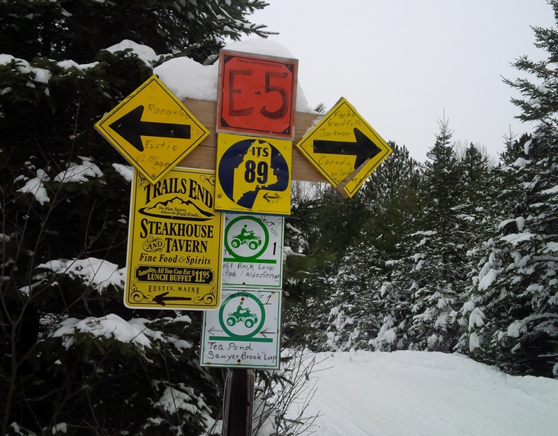 Maine Snowmobile Trail ITS 89 Sign