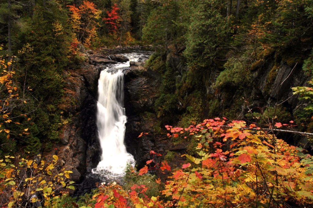 Moxie Falls is a great Maine waterfall hike in the fall
