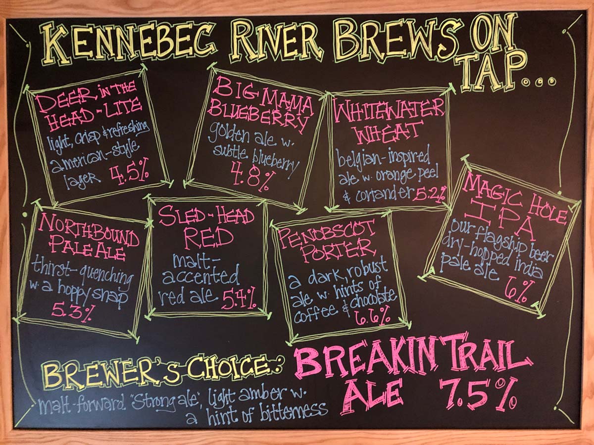 Beers on Tap at Maine's Only Brewery at an Adventure Resort
