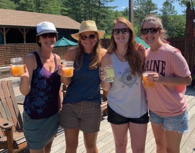 Kennebec River Brewery Beer on the deck at Northern Outdoors