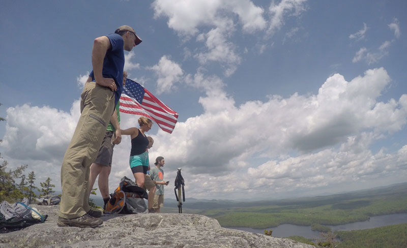 Group of people on top of Mosquito Mountain in Maine