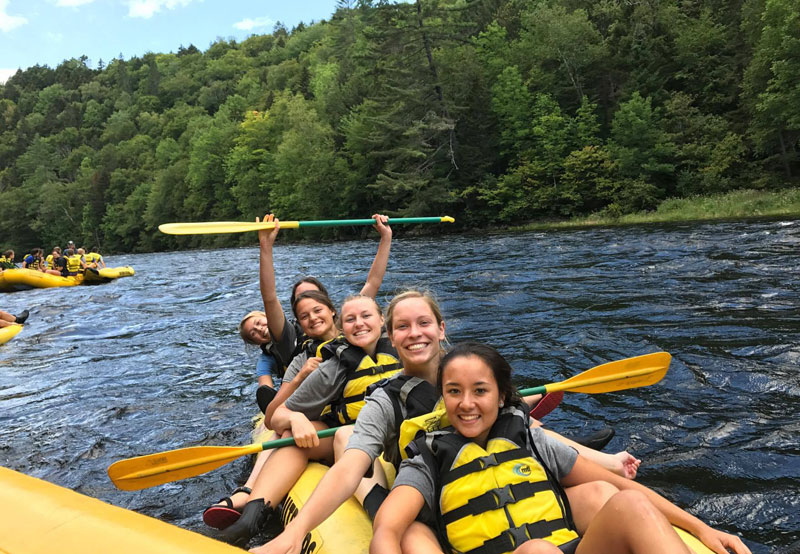 Wheaton College Women's Soccer Team - bonding on the river