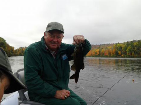 Bass Fishing in Fall Kennebec River
