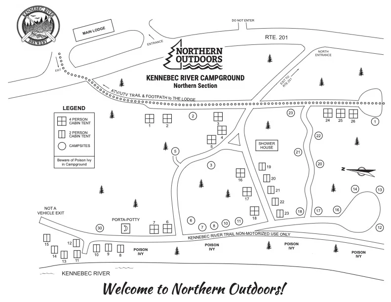 Northern Outdoors Campground Map
