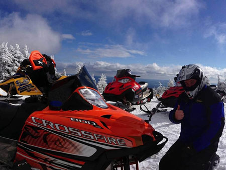 Snowmobile summit of Coburn Mt.