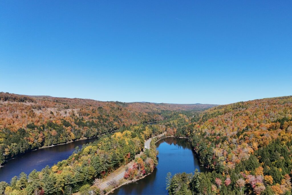 Photo Location: Above Northern Outdoors, looking north over Martin Pond, Route 201, and the Kennebec River