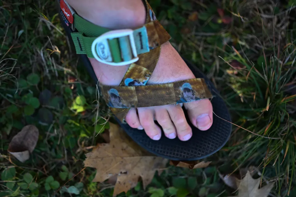 Conor's customized Chaco featuring Matt's face.