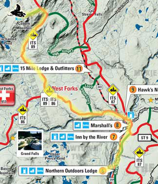 Snowmobile map Northern to Coburn Mt.