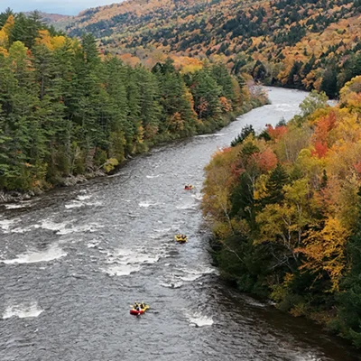 Whitewater Rafting the Dead River in Maine.