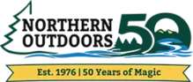 Northern Outdoors 50th anniversary logo.
