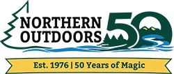 Northern Outdoors 50th anniversary logo.