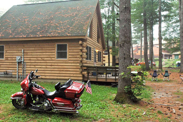 Motorcycle trip cabin rental