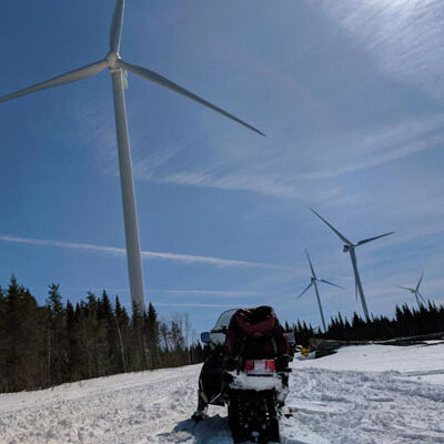 snowmobile windmill farm Bingham maine