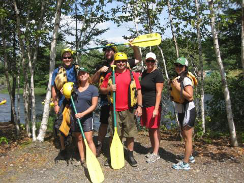 Friends rafting Kennebec river
