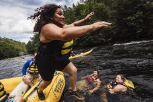 Swimming the lower Kennebec river.