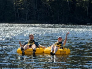 Tube float on Maine River